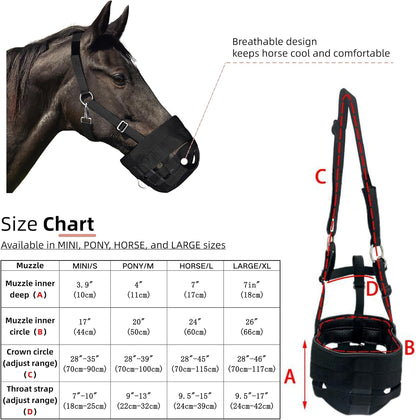 BARN & STABLE Horse Grazing Muzzle Halter for Easy Breathe, Comfortable Professional Horse Muzzle