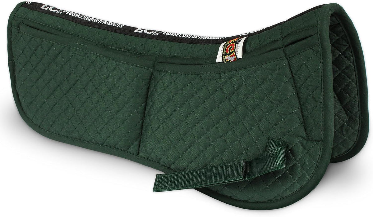 ECP Equine Comfort Products Adjustable Shock Absorbing Memory Foam Half Saddle Pad, Injury