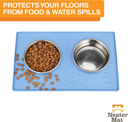 Neater Pet Brands Neater Mat Pet Mats for Food and Water, Cat & Dog Bowl Mat Waterproof Silicone