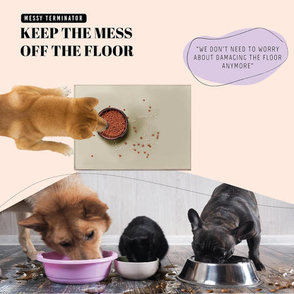 AVERYDAY 23x16'' Silicone Dog Mat for Food and Water, 0.63'' Edge Dog Food Bowl Mats for Floor