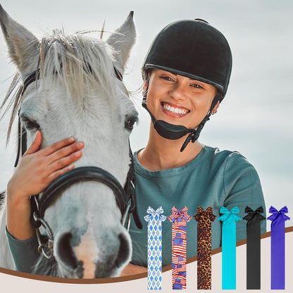 6 Pcs Horse Tail Bag Breathable Guard 22" Slip on Horse Care Tail Wrap 2 Strand Closure Straps