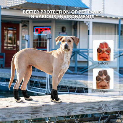 Dog Shoes for Hot Pavement Anti-Slip Dog Boots & Paw Protectors for Summer Rainy Day Dog Snow Boots