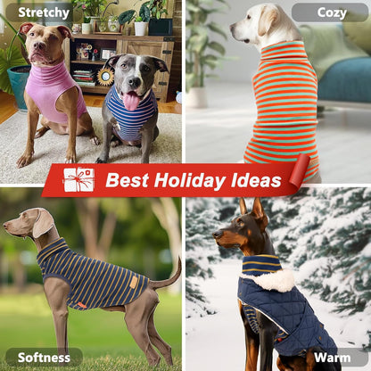 KYEESE 2Pack Dog Sweater Pullover Dog Sweaters for Large Dogs Warm Dogs Clothes Stretchy Pet