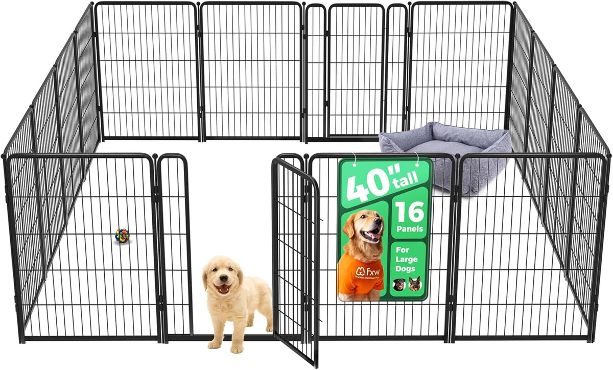 FXW Homeplus Unleashed Indoor Dog Playpen - Stress-Free and Safe Play, Heavy Duty 40 Inch 16 Wire