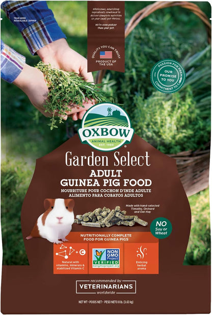 Oxbow Garden Select Guinea Pig Food, Adult, Made Timothy Hay for Guinea Pig, Pet Food Pellets with