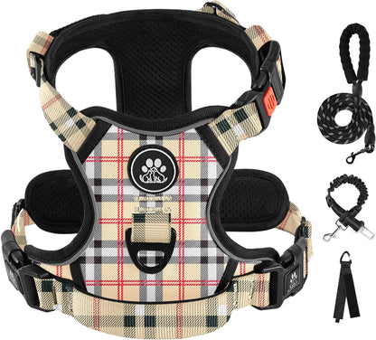 IVY&LANE No Pull Dog Harness with Leash Set, Reflective No Choke Pet Vest,Adjustable Oxford Dog