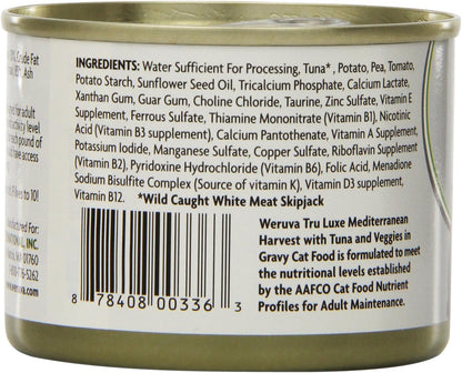 Weruva TruLuxe Cat Food, Mediterranean Harvest with Tuna Whole Meat & Veggies in Gravy, 6oz (Pack