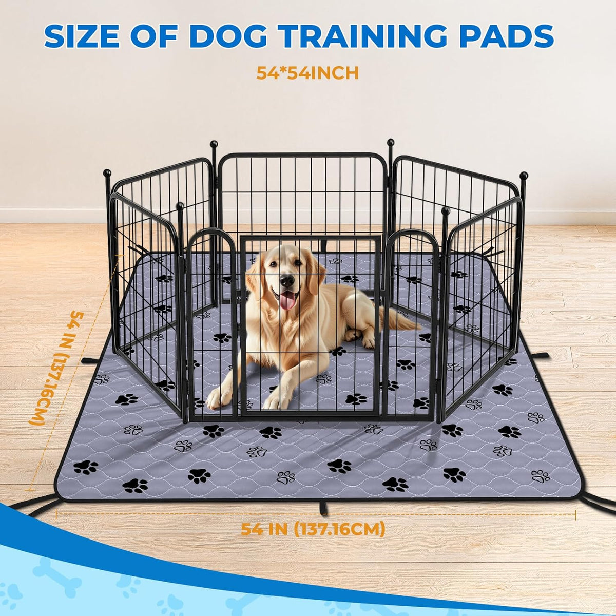 Fostanfly Washable Pee Pads for Dogs, 2 Pack Reusable Super Absorbent Potty Pads, Non-Slip and