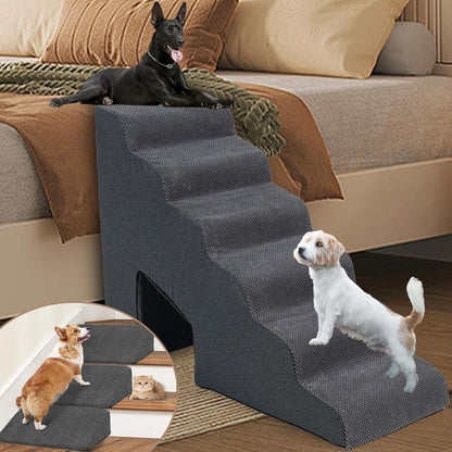 Dog Stairs & Steps Ramps for High Beds 30 inches High Tall, LitaiL 6 Step Pet Stairs Steps for