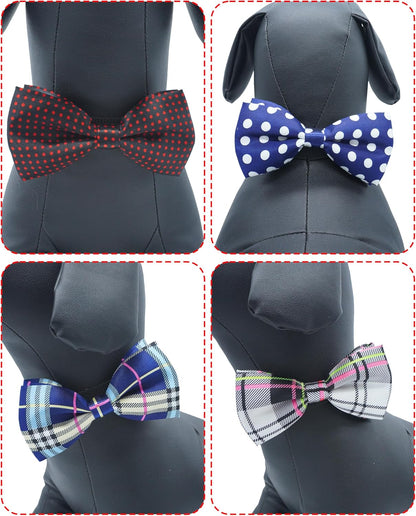 PET SHOW 10 Pack Pet Big Dogs Collar Embellishment Attachment Bow Ties for Medium Large Dogs Collar