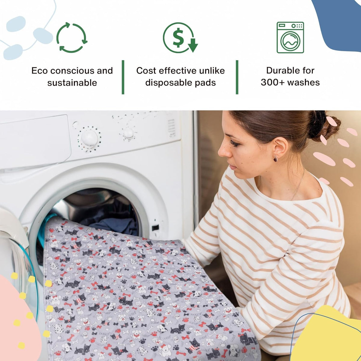 Caldwell's Pet Supply Co. 34x36 Washable Pee Pads for Dogs, Reusable Puppy Potty Mat, Whelping Rug