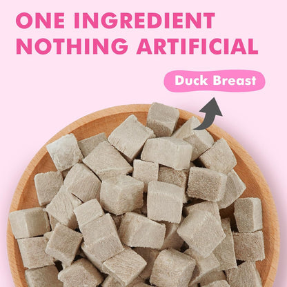 Freeze Dried Cats & Dogs Raw Treats, All Natural Single Ingredient Duck Breast, High Protein