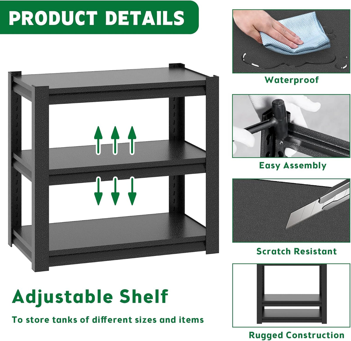 Metal Aquarium Stand with a Adjustable 3-Tier Fish Tank Rack,Tank Not Included,for Home