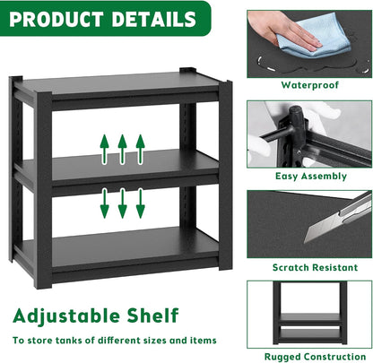 Metal Aquarium Stand with a Adjustable 3-Tier Fish Tank Rack,Tank Not Included,for Home