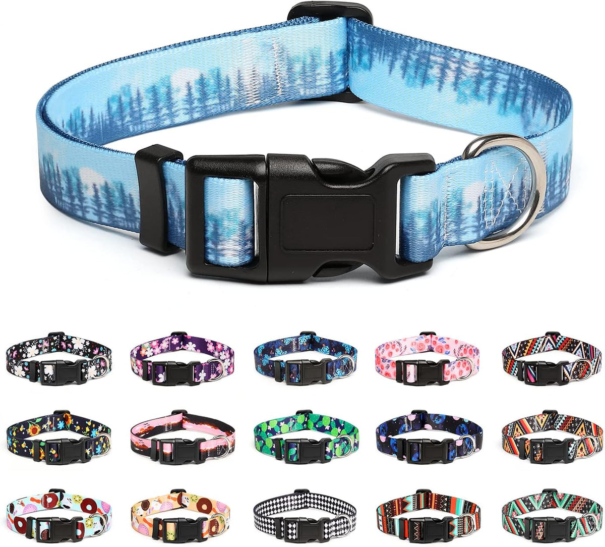 Mercano Adjustable Dog Collar - Special Design Patterns, Soft Nylon Comfortable Durable Pet Collar