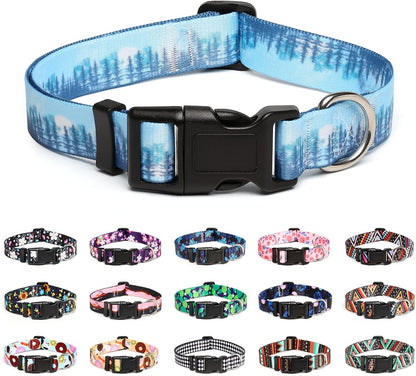 Mercano Adjustable Dog Collar - Special Design Patterns, Soft Nylon Comfortable Durable Pet Collar