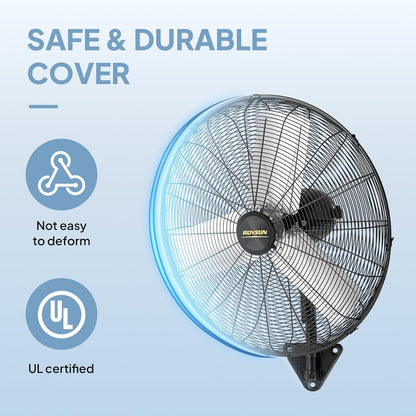ROVSUN 20" Wall Mounted Fan, High Velocity Industrial Wall Fan, Max 4710 CFM and Wide Angle