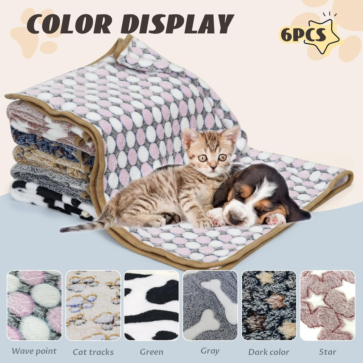 6 Pcs Washable Guinea Pig Blankets Absorbent Small Animal Fleece Bedding Cage Liners Reusable Pet