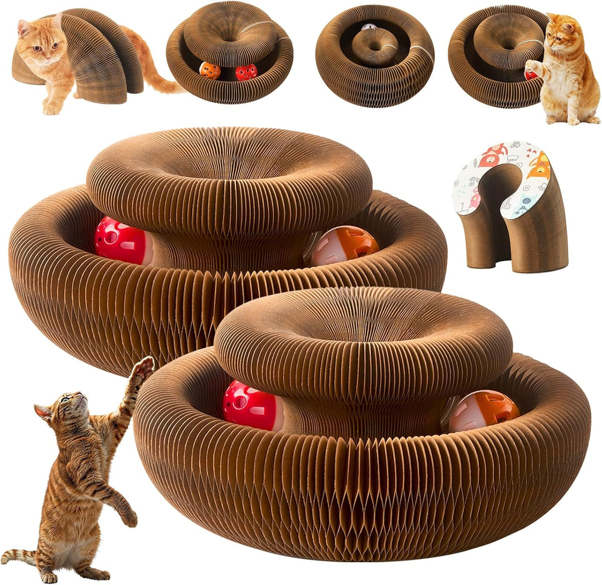 2 Pack Magic Organ Cat Toy Foldable Magic Organ Cat Scratching Board Reversible Infinity Style