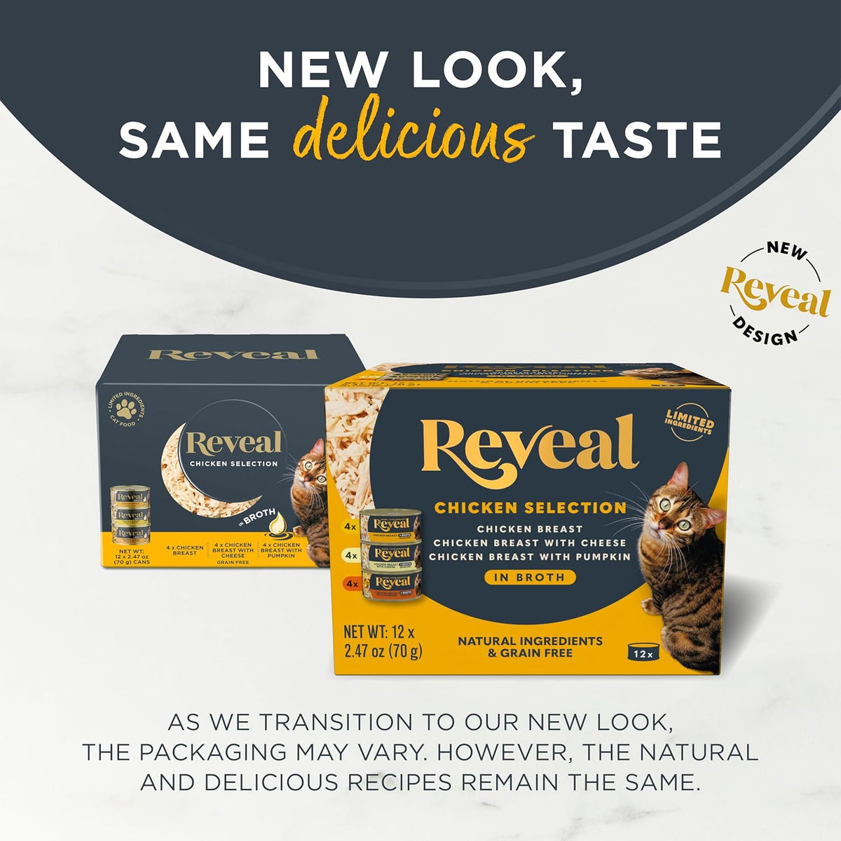 Reveal Natural Wet Cat Food, 12 Count, Grain Free, Limited Ingredient Canned Food for Cats, Chicken