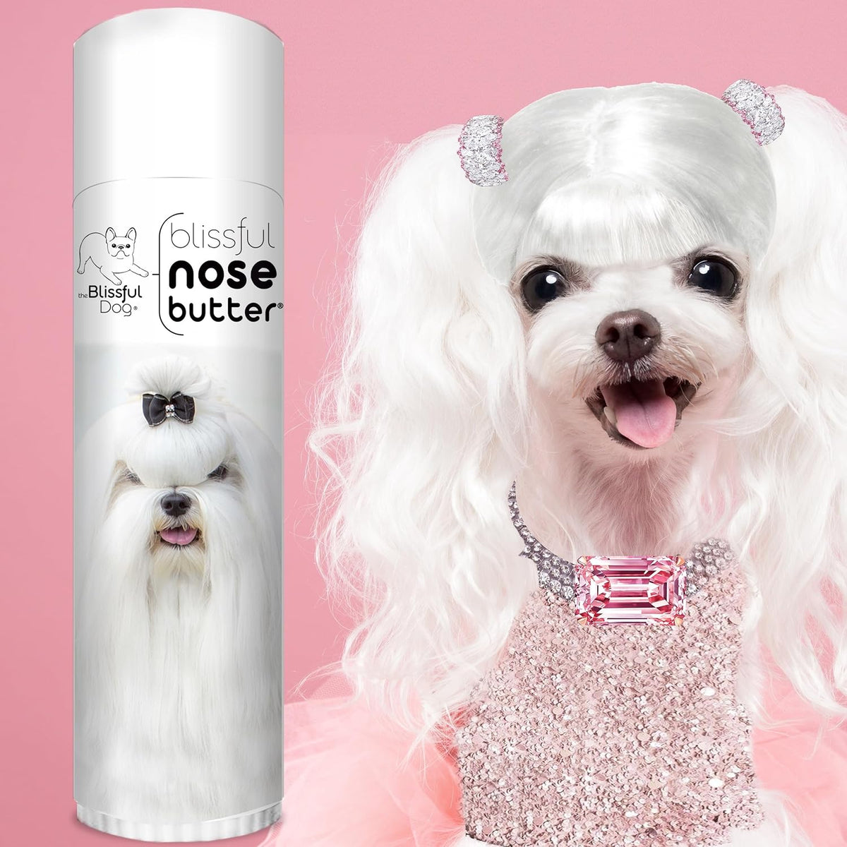 The Blissful Dog Maltese Nose Butter for Dry, Cracked Skin, Lick-Safe Dog Nose Balm with