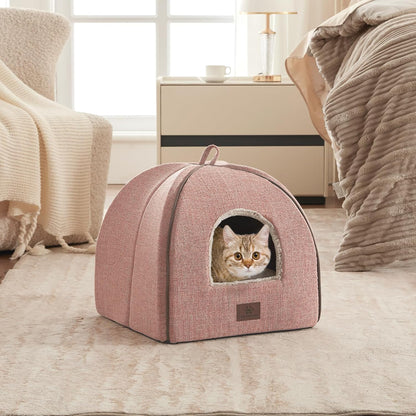 Cat Bed for Indoor Cats - Cats Cave Bed Cat House Cat Tent with Removable Washable Cushioned