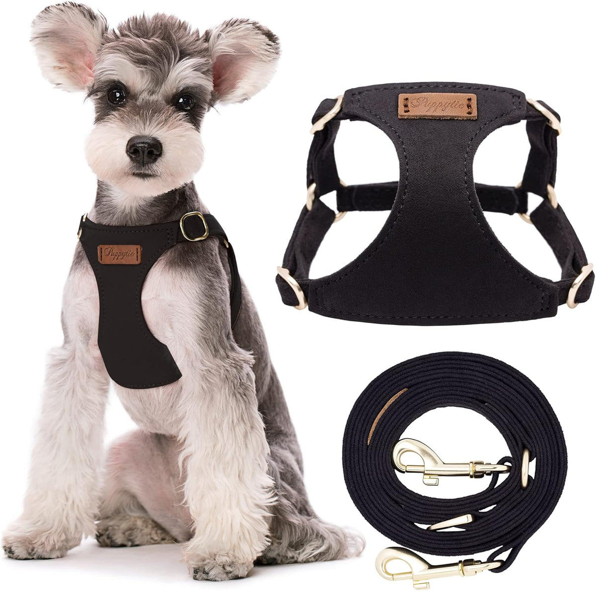 Puppytie No Pull Small Dog Harness with Multifunction Dog Leash,Lightweight Soft Adjustable No