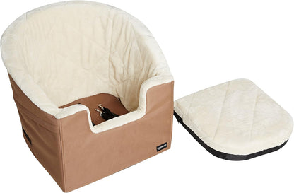 Amazon Basics Pet Car Booster Bucket Seat for Small Pets up to 25lbs, Machine Washable Cover