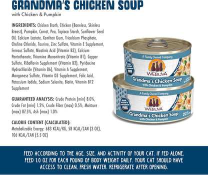 Weruva Classic Cat Food, Grandma?S Chicken Soup with Chicken Breast & Veggies, 5.5Oz Can (Pack of