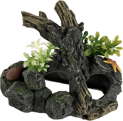 Aquarium Decor Magnetic Driftwood Outcropping Ornament – Wall-Mounted Fish Tank Decoration – Unique