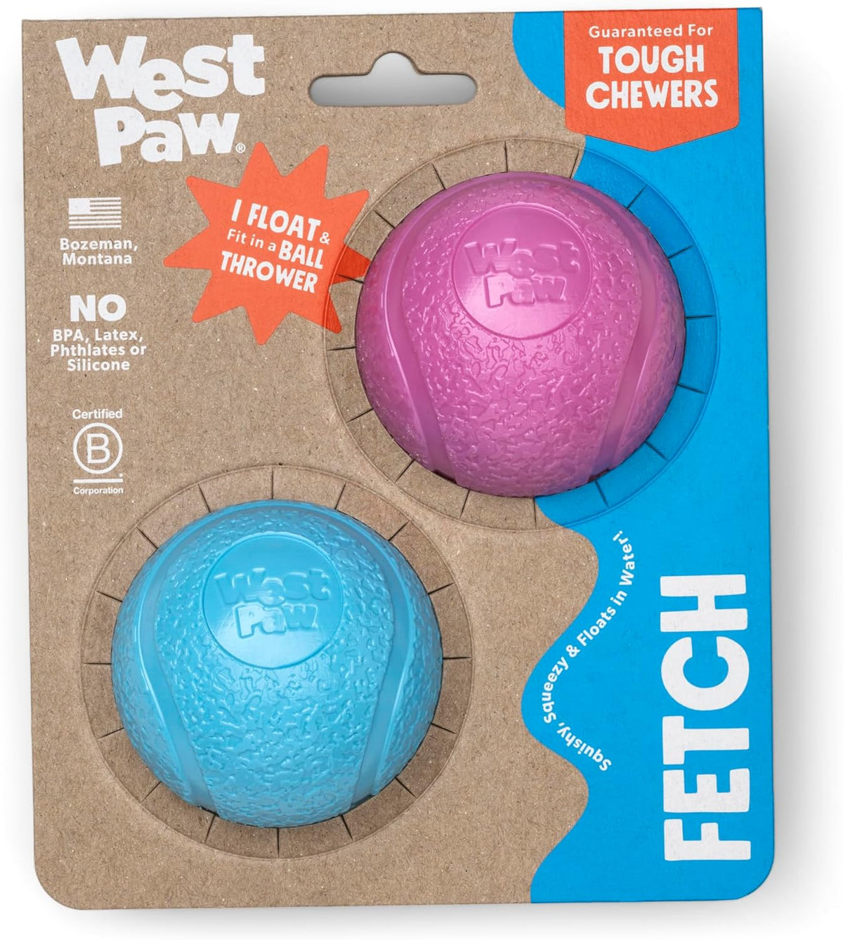 WEST PAW Boundr Ball Dog Fetch Toy – Bouncing Toys for Dogs, Fetch, Catch, Chewing, Play