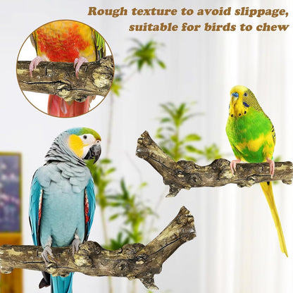 PINVNBY 3 Sizes Natural Bird Perches Wooden Parakeet Perches Bird Perches for Cage Parrot Chewing