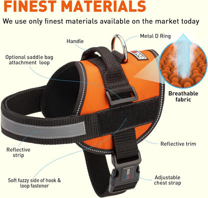 Dogline Dog Harness, Reflective No-Pull Adjustable Vest with Handle for Walking, Training