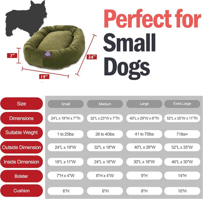 Majestic Pet 24 Inch Micro Velvet Calming Dog Bed Washable 24x19x7 (Inch) – Cozy Soft Round Donut