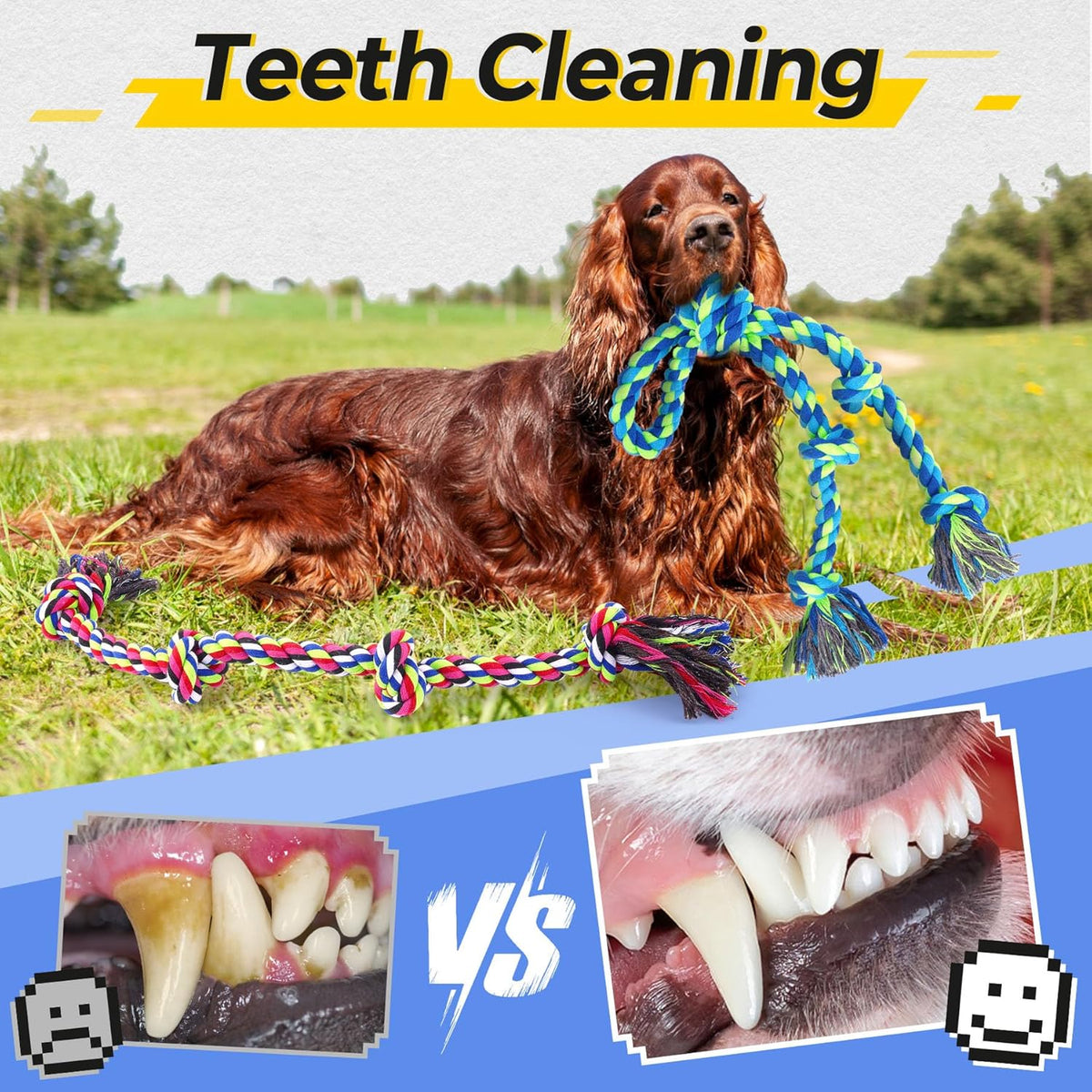 Heavy Duty Dog Rope Toys for Aggressive Chewers, Tough Tug of War Dog Toys for Large, Medium &