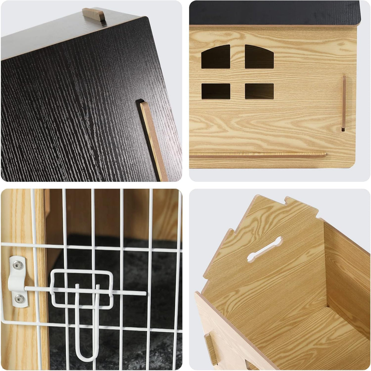 Dog House Indoor for Small Dogs or Cats, Cozy Wooden Design, Small Indoor Bed House, with Air Vents