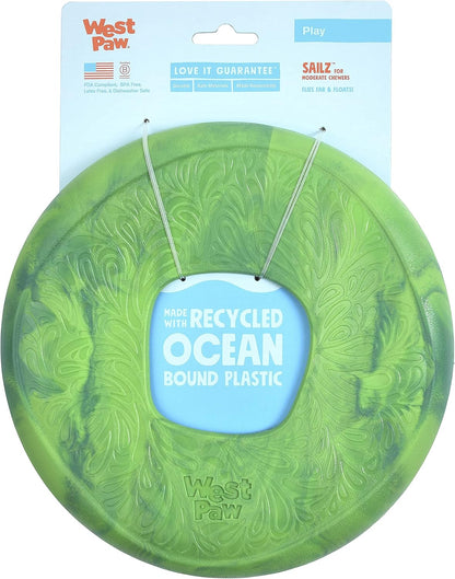 WEST PAW Seaflex Sailz Dog Toy Flying Disc – Machine Washable Dog Toys for Moderate Chewers