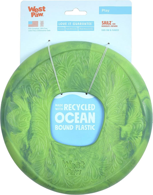 WEST PAW Seaflex Sailz Dog Toy Flying Disc – Machine Washable Dog Toys for Moderate Chewers
