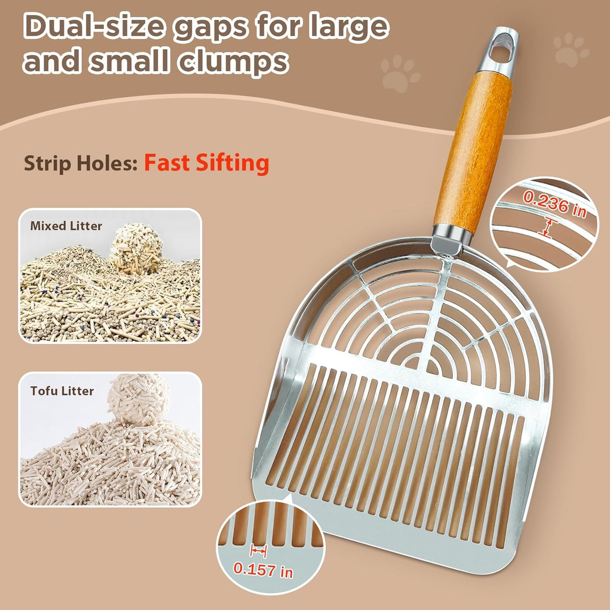 Cat Litter Scoop, Litter Scooper, Metal Cat Litter Scoop, Stainless Steel Cat Litter Scoop, Kitten