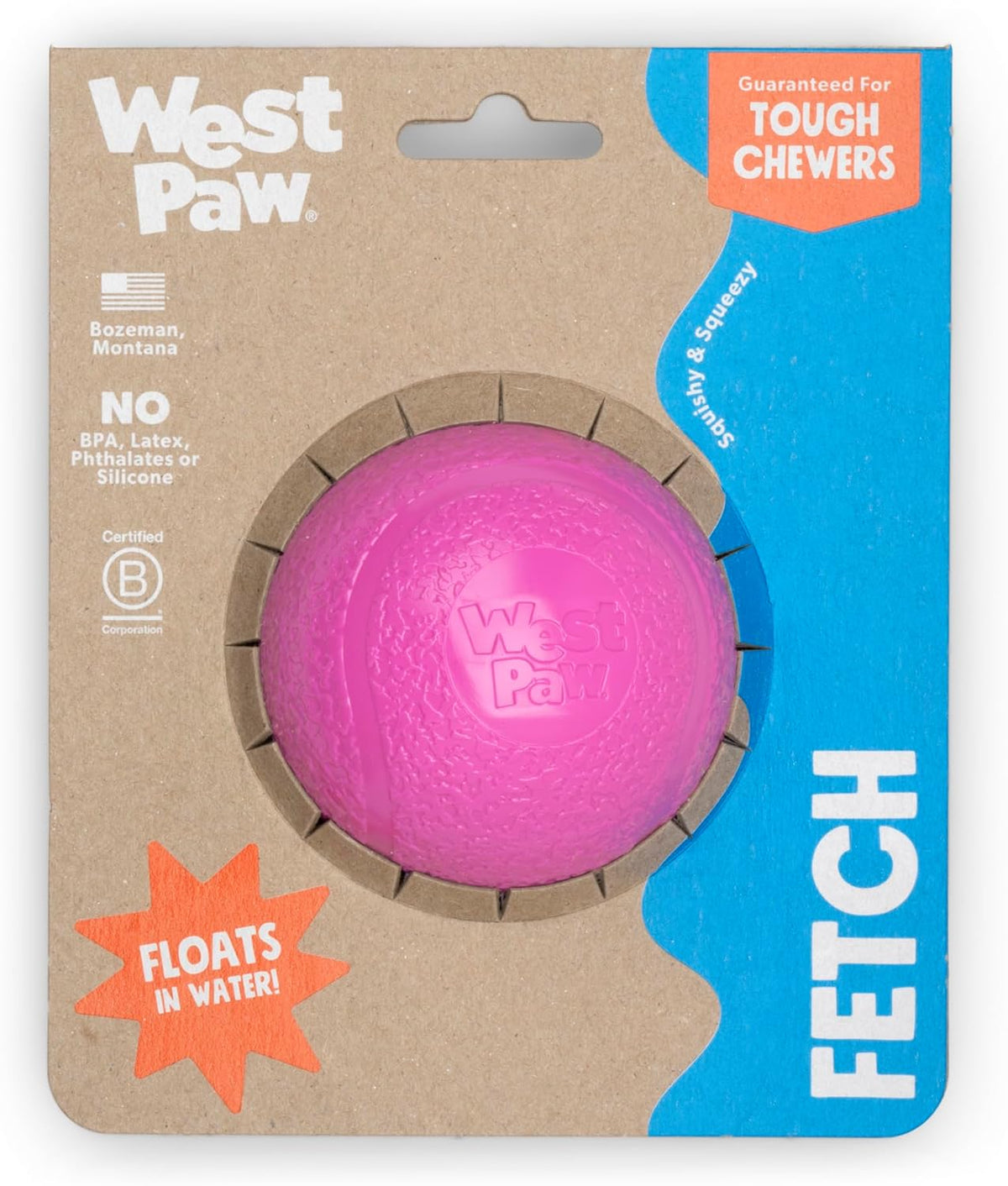 WEST PAW Boundr Ball Dog Fetch Toy – Bouncing Toys for Dogs, Fetch, Catch, Chewing, Play