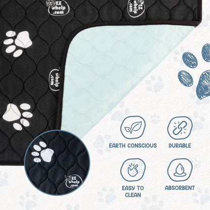 EZwhelp Reusable Dog Pee Pads, Washable Waterproof Mats for Dog Potty Training or Whelping Pads