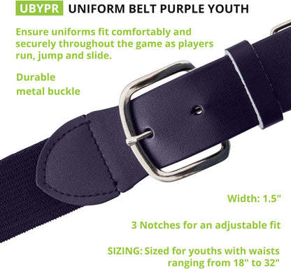 Champion Sports Baseball/Softball Uniform Belt, Comfort Stretch Fit Durable Syntex Tab - Youth &