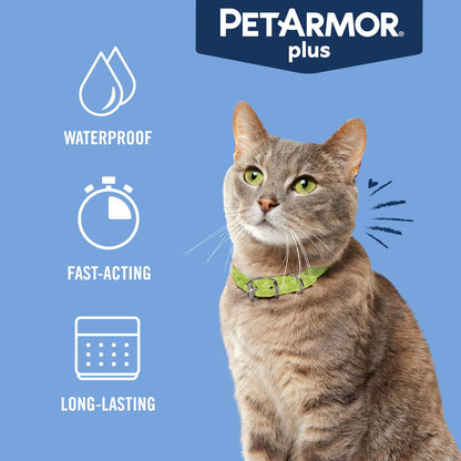 PetArmor Plus Flea and Tick Prevention for Cats over 1.5 lbs, Cat Flea and Tick Treatment, 6 Doses