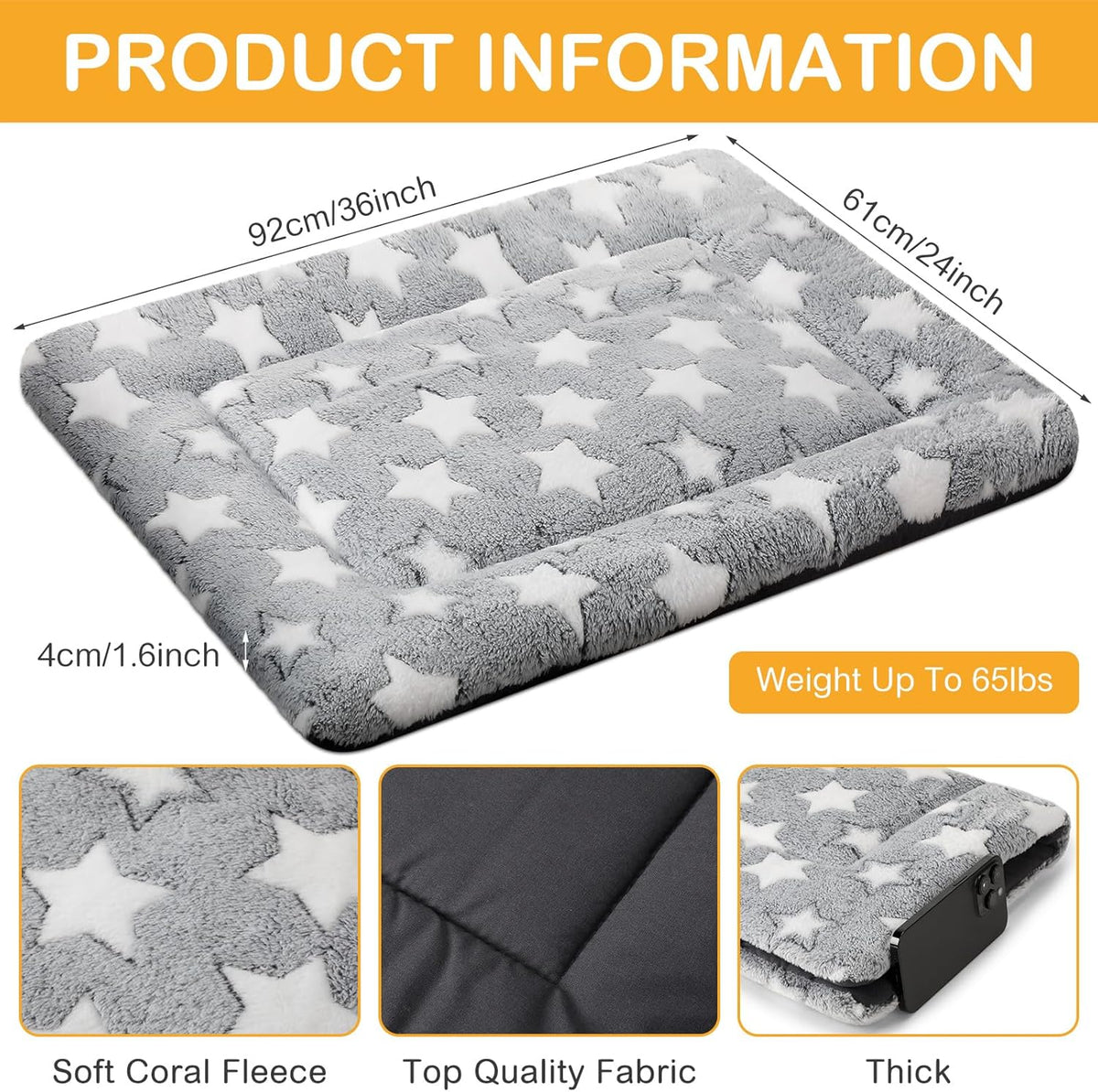 4 Pcs Washable Dog Crate Mat Kennel Pad Replaceable Reversible Pet Bed Pad for Crate Pet, Sleeping