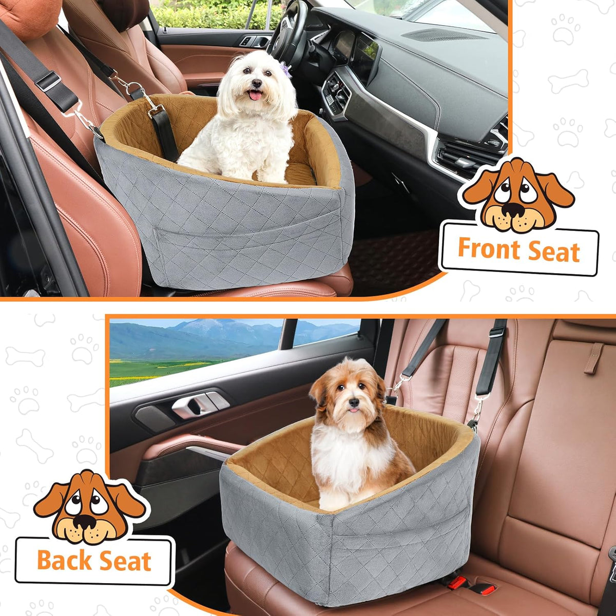 Dog Car Seat for Small Medium Dogs,Detachable Washable Dog Booster Seat Under 30lbs, Pet Car Seat