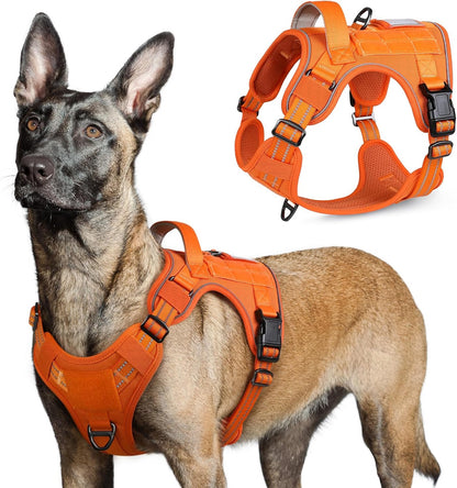 rabbitgoo Tactical Dog Harness for Large Dogs, No Pull Military Service Vest with Handle & Molle