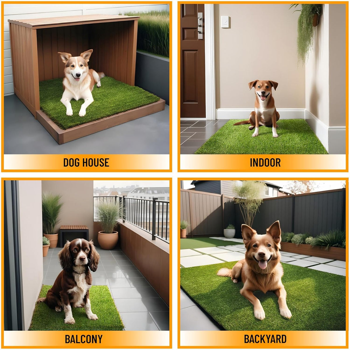 Ottomanson Artificial Grass Puppy Potty Training Pad with Tray, 15" x 30" Reusable Pee Pad for