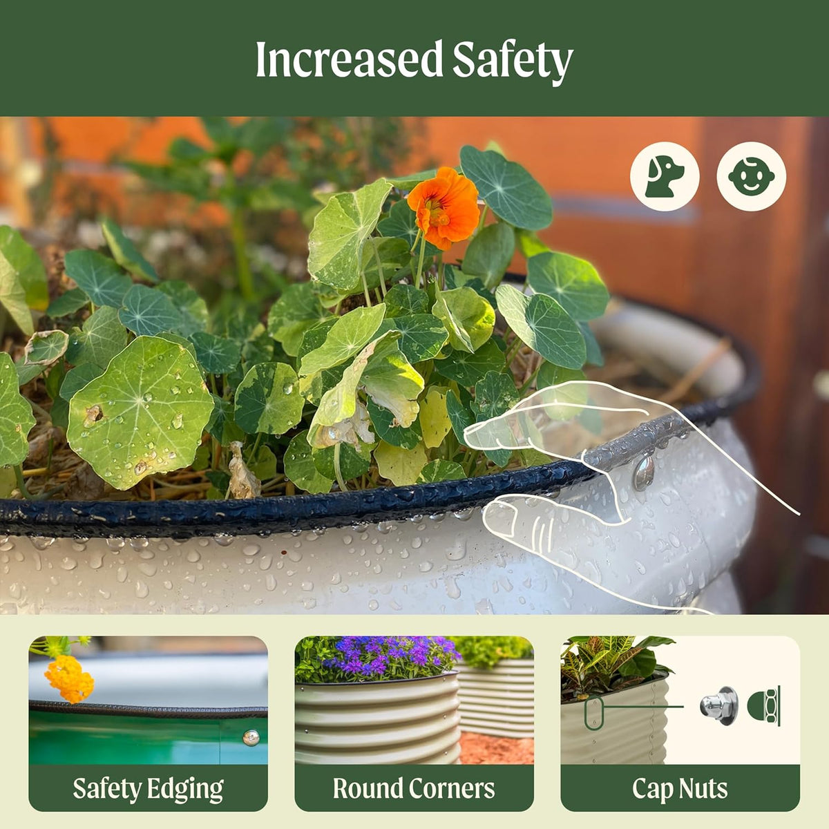 Vego garden Raised Garden Bed Kits, 17" Tall 9 in 1 8ft x 2ft Metal Raised Planter Bed for
