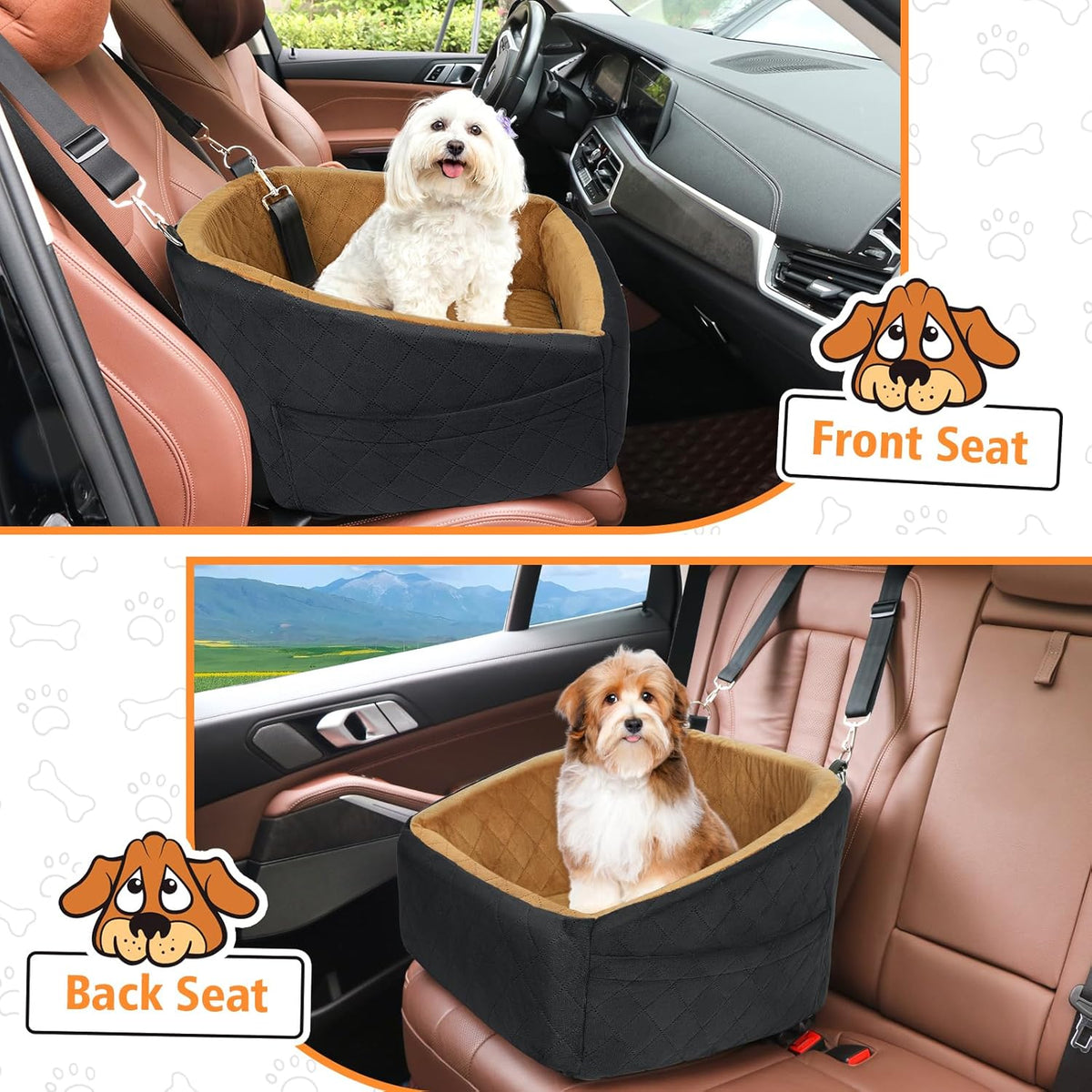 Dog Car Seat for Small Medium Dogs,Detachable Washable Dog Booster Seat Under 30lbs, Pet Car Seat