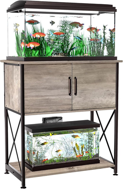 20-29 Gallon Aquarium Stand Metal Frame Fish Tank Stand with Cabinet Storage, for 20 Gallon Long